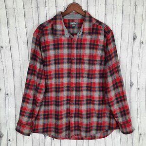 Eddie Bauer Men's Flannel Shirt Size XXL 2XL Red Plaid